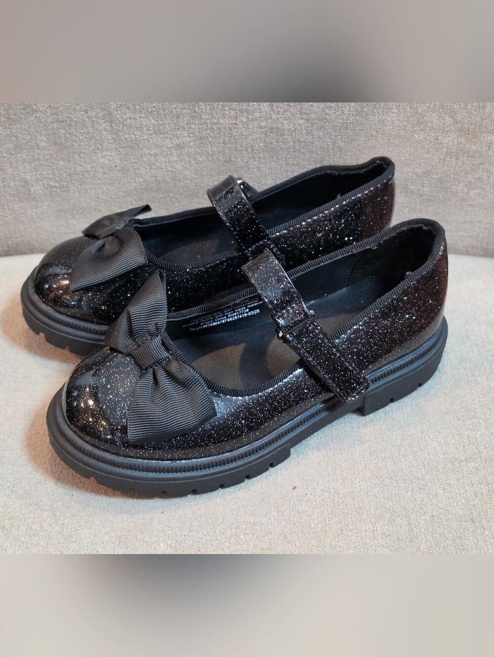 Cat & Jack Toddler Girl's Bridget Bow Glitter Mary Jane Shoes